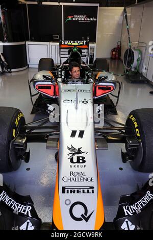 Javier Hernandez (MEX) Manchester Utd Fußballspieler mit dem Sahara Force India F1 Team. Großer Preis von Kanada, Sonntag, 7. Juni 2015. Montreal, Kanada. Stockfoto