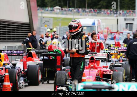 Nico Hulkenberg (GER) Sahara Force India F1 in Parc Ferme. Großer Preis von Österreich, Sonntag, 21. Juni 2015. Spielberg, Österreich. Stockfoto