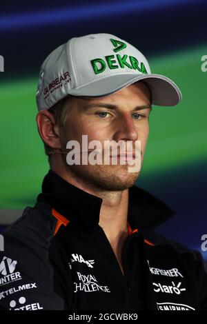 Nico Hulkenberg (GER) Sahara Force India F1 bei der FIA-Pressekonferenz. Großer Preis von Ungarn, Donnerstag, 23. Juli 2015. Budapest, Ungarn. Stockfoto