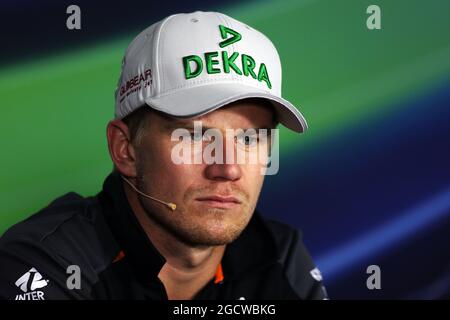 Nico Hulkenberg (GER) Sahara Force India F1 bei der FIA-Pressekonferenz. Großer Preis von Ungarn, Donnerstag, 23. Juli 2015. Budapest, Ungarn. Stockfoto