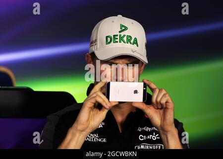Nico Hulkenberg (GER) Sahara Force India F1 bei der FIA-Pressekonferenz. Großer Preis von Ungarn, Donnerstag, 23. Juli 2015. Budapest, Ungarn. Stockfoto