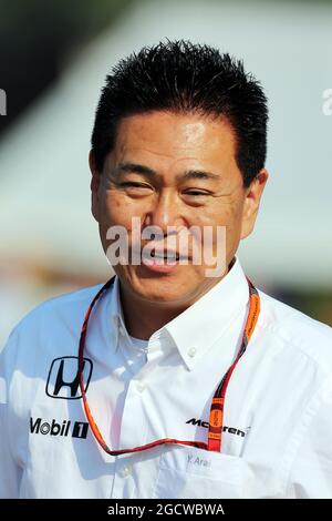 Yasuhisa Arai (JPN) Honda Motorsport Chief Officer. Großer Preis von Ungarn, Freitag, 24. Juli 2015. Budapest, Ungarn. Stockfoto