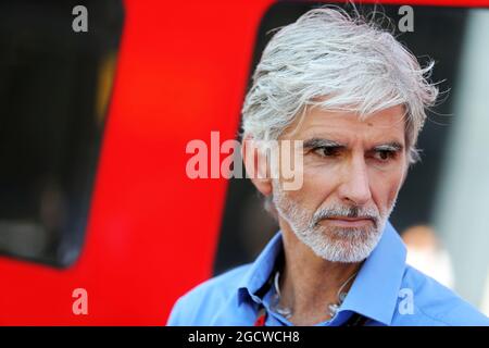 Damon Hill (GBR) Sky Sports Presenter. Großer Preis von Belgien, Samstag, 22. August 2015. Spa-Francorchamps, Belgien. Stockfoto