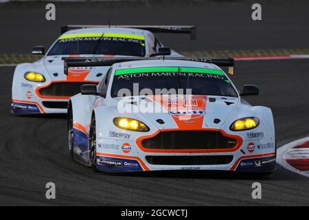 Paul Dalla Lana (CDN) / Pedro Lamy (POR) / Mathias Lauda (AUT) #98 Aston Martin Racing Aston Martin Vantage V8. FIA-Langstrecken-Weltmeisterschaft, Runde 4, Samstag, 29. August 2015. Nürburgring, Deutschland. Stockfoto