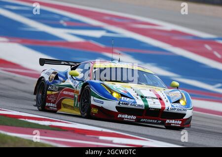 Davide Rigon (FRA) / James Calado (GBR) #71 AF Corse Ferrari F458 Italia. FIA-Langstrecken-Weltmeisterschaft, Rd 5, 6 Stunden Rennstrecke der Amerikas. Donnerstag, 17. September 2015. Austin, Texas, USA. Stockfoto