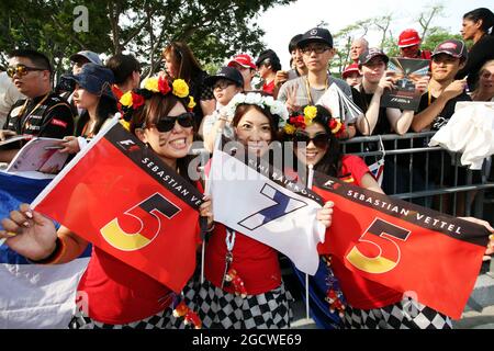 Lüfter. Großer Preis von Singapur, Sonntag, 20. September 2015. Marina Bay Street Circuit, Singapur. Stockfoto