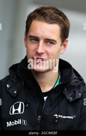 Stoffel Vandoorne (Bel) McLaren Test- und Reserveradfahrer. Großer Preis von Japan, Donnerstag, 24. September 2015. Suzuka, Japan. Stockfoto