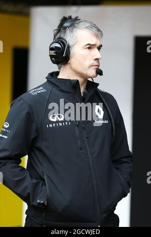 Nick Chester (GBR) Renault Sport F1 Team Chassis Technical Director. Formel-1-Tests, Tag 1, Montag, 22. Februar 2016. Barcelona, Spanien. Stockfoto