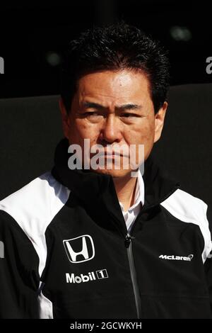 Yasuhisa Arai (JPN) Honda Motorsport Chief Officer. Formel-1-Tests, Tag 4, Freitag, 4. März 2016. Barcelona, Spanien. Stockfoto