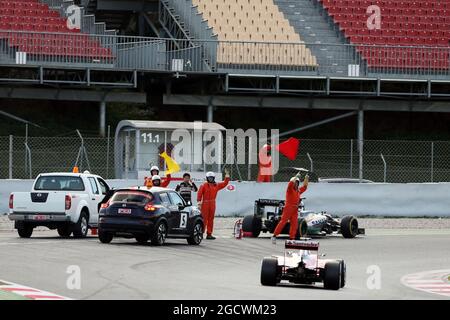 Sergio Perez (MEX) Sahara Force India F1 VJM09 stoppt auf dem Kurs. Formel-1-Tests, Tag 4, Freitag, 4. März 2016. Barcelona, Spanien. Stockfoto