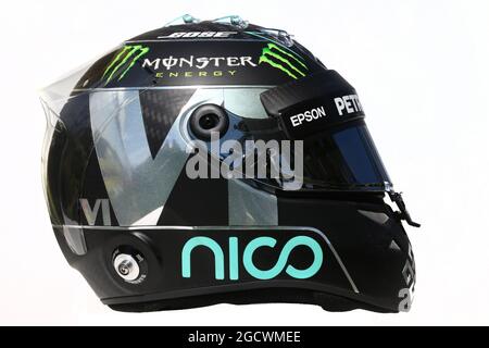 Der Helm von Nico Rosberg (GER) Mercedes AMG F1. Großer Preis von Australien, Donnerstag, 17. März 2016. Albert Park, Melbourne, Australien. Stockfoto