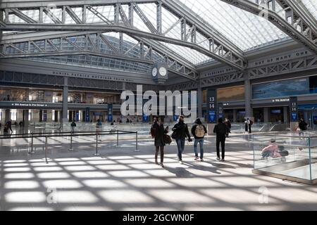 USA, New York City in der Moynihan Train Hall, im James A. Farley Building Stockfoto