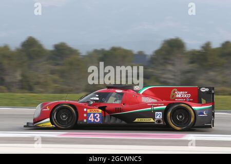 Ricardo Gonzalez (MEX) / Filipe Albuquerque (POR) / Bruno Senna (BRA) #43 RGR Sport by Morand Orca 05 - Nissan. FIA-Langstrecken-Weltmeisterschaft, „Prolog“, offizielle Testtage, Freitag, 25. März 2016. Paul Ricard, Frankreich. Stockfoto