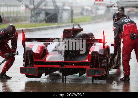 Marcel Fassler (SUI) / Andre Lotterer (GER) / Benoit Treluyer (FRA) #07 Audi Sport Team Joest Audi R18. FIA-Langstrecken-Weltmeisterschaft, Runde 1, Samstag, 11. April 2016. Silverstone, England. Stockfoto