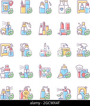 Auffülloptionen RGB-Farbsymbole eingestellt Stock Vektor