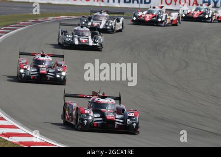 Marcel Fassler (SUI) / Andre Lotterer (GER) / Benoit Treluyer (FRA) #07 Audi Sport Team Joest Audi R18. FIA-Langstrecken-Weltmeisterschaft, Runde 4, Sonntag, 24. Juli 2016. Nürburgring, Deutschland. Stockfoto