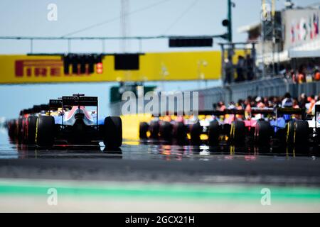 Das Startfeld vor dem Start des Rennens. Großer Preis von Ungarn, Sonntag, 24. Juli 2016. Budapest, Ungarn. Stockfoto