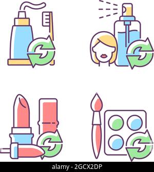 RGB-Farbsymbole nachfüllen und wiederverwenden Stock Vektor