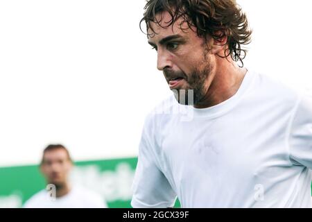 Fernando Alonso (ESP) McLaren beim wohltätigen Fußballspiel 5 pro Spielmannschaft. Großer Preis von Italien, Donnerstag, 1. September 2016. Monza Italien. Stockfoto