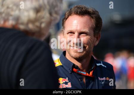 (L bis R): Flavio Briatore (ITA) mit Christian Horner (GBR) Red Bull Racing Teamchef. Großer Preis von Italien, Samstag, 3. September 2016. Monza Italien. Stockfoto