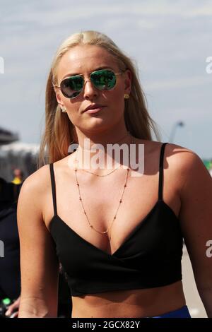 Lindsey Vonn (USA) ehemaliger Alpine Ski Racer am Start. Großer Preis der Vereinigten Staaten, Sonntag, 23. Oktober 2016. Circuit of the Americas, Austin, Texas, USA. Stockfoto