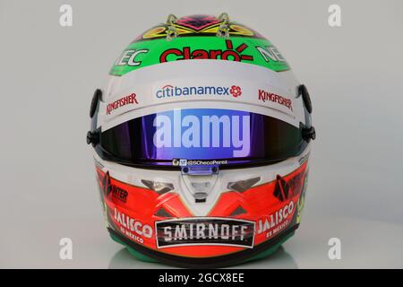 Der Helm von Sergio Perez (MEX) Sahara Force India F1. Großer Preis von Mexiko, Donnerstag, 27. Oktober 2016. Mexiko-Stadt, Mexiko. Stockfoto