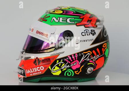 Der Helm von Sergio Perez (MEX) Sahara Force India F1. Großer Preis von Mexiko, Donnerstag, 27. Oktober 2016. Mexiko-Stadt, Mexiko. Stockfoto