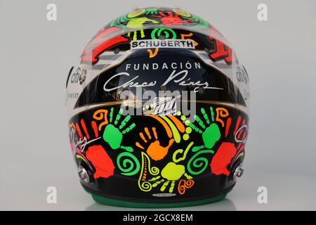 Der Helm von Sergio Perez (MEX) Sahara Force India F1. Großer Preis von Mexiko, Donnerstag, 27. Oktober 2016. Mexiko-Stadt, Mexiko. Stockfoto