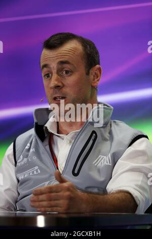 Stephen Fitzpatrick (GBR) Manor Racing Team Owner bei der FIA Pressekonferenz. Abu Dhabi Grand Prix, Freitag, 25. November 2016. Yas Marina Circuit, Abu Dhabi, VAE. Stockfoto