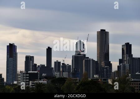 Malerische Skyline von Melbourne. Großer Preis von Australien, Freitag, 24. März 2017. Albert Park, Melbourne, Australien. Stockfoto