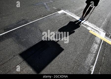 Gittertes Mädchen. Großer Preis von Australien, Sonntag, 26. März 2017. Albert Park, Melbourne, Australien. Stockfoto