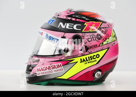 Der Helm von Sergio Perez (MEX) Sahara Force India F1. Großer Preis von China, Donnerstag, 6. April 2017. Shanghai, China. Stockfoto