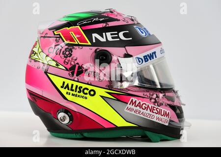 Der Helm von Sergio Perez (MEX) Sahara Force India F1. Großer Preis von China, Donnerstag, 6. April 2017. Shanghai, China. Stockfoto