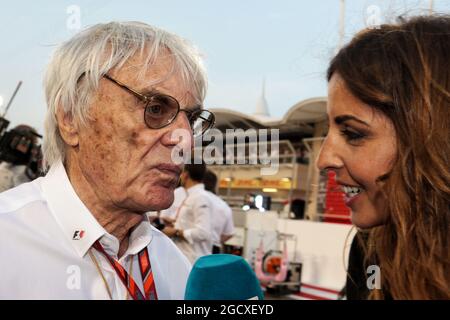 Bernie Ecclestone (GBR) am Start. Großer Preis von Bahrain, Sonntag, 17. April 2017. Sakhir, Bahrain. Stockfoto