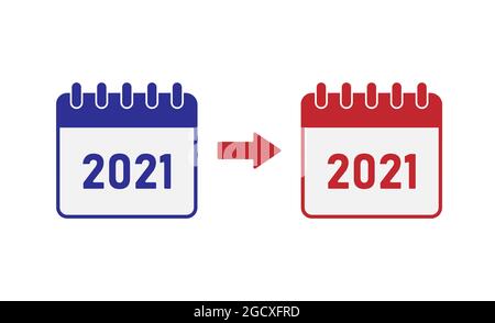 Übergang von 2021 auf 2022. Vektor für Websites, Anwendungen und kreatives Design. Schlichter Stil Stock Vektor