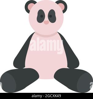 Plüsch Panda Tier halb flache Farbe Vektor Objekt Stock Vektor