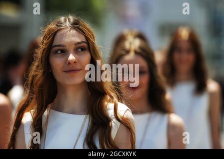 Grid-Mädchen. Großer Preis von Aserbaidschan, Samstag, 24. Juni 2017. Baku City Circuit, Aserbaidschan. Stockfoto