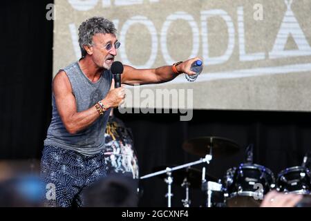 Eddie Jordan (IRE) auf dem Campingplatz Silverstone Woodlands. Großer Preis von Großbritannien, Freitag, 14. Juli 2017. Silverstone, England. Stockfoto