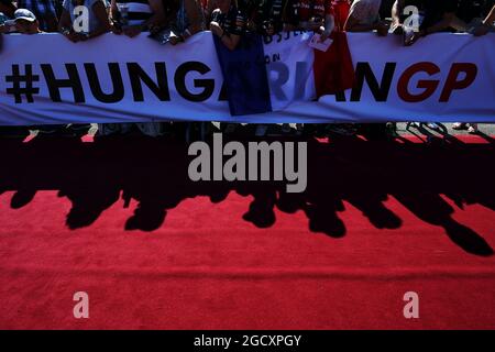 Fans beim ungarischen GP. Großer Preis von Ungarn, Samstag, 29. Juli 2017. Budapest, Ungarn. Stockfoto