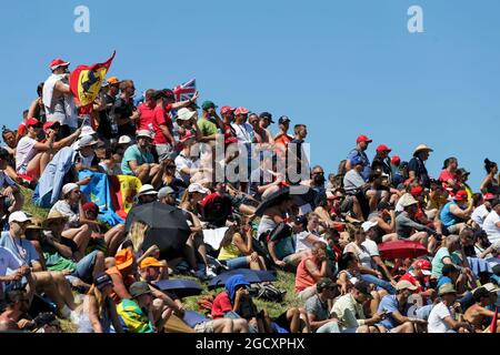 Fans in der Tribüne. Großer Preis von Ungarn, Samstag, 29. Juli 2017. Budapest, Ungarn. Stockfoto