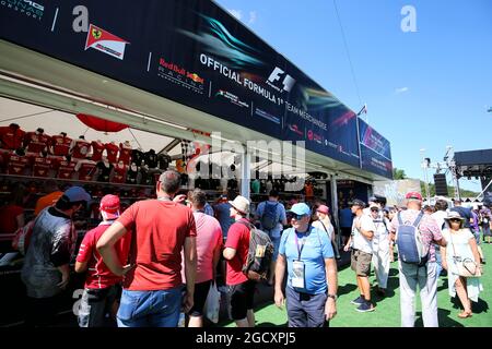 F1-Merchandise-Ständer. Großer Preis von Ungarn, Samstag, 29. Juli 2017. Budapest, Ungarn. Stockfoto