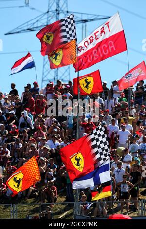 Ventilatoren und Flaggen. Großer Preis von Ungarn, Samstag, 29. Juli 2017. Budapest, Ungarn. Stockfoto