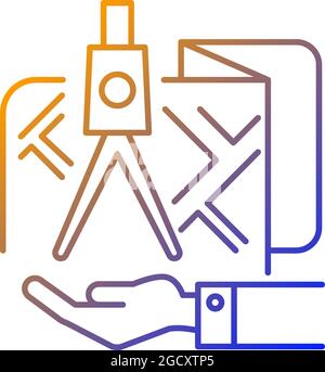Lineares Vektorsymbol für den Gradienten des Grundbesitzes Stock Vektor
