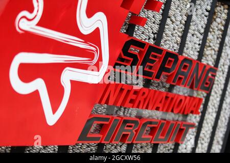 Logo von Sepang International Circuit. Großer Preis von Malaysia, Donnerstag, 28. September 2017. Sepang, Kuala Lumpur, Malaysia. Stockfoto