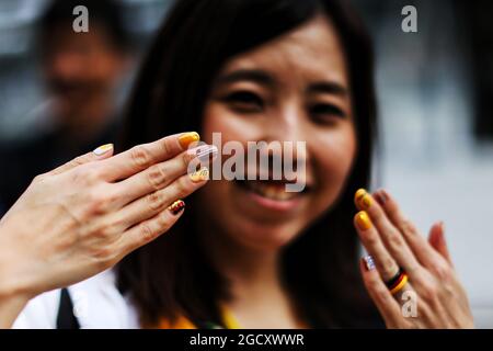 Fans des Renault Sport F1 Teams. Großer Preis von Japan, Donnerstag, 5. Oktober 2017. Suzuka, Japan. Stockfoto