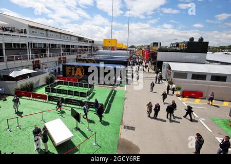 Das Fahrerlager. Großer Preis von Spanien, Sonntag, 13. Mai 2018. Barcelona, Spanien. Stockfoto