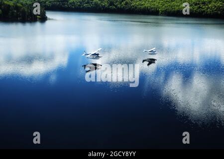 Das Renault Sport F1 Team fliegt zum Lake Sacacomie. Großer Preis von Kanada, Mittwoch, 6. Juni 2018. Montreal, Kanada. Stockfoto