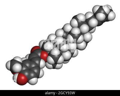 Cycloartenyl ferulate oder Oryzanol EIN Molekül. Hauptbestandteil von Gamma-Oryzanol (Reiskleienöl). 3D Stockfoto