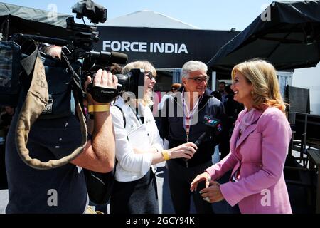 Michael Latifi (CDN) und Marilena Latifi (CDN) Vater und Mutter von Nichola Latifi (CDN) Sahara Force India F1 Team Development Driver. Großer Preis von Kanada, Freitag, 8. Juni 2018. Montreal, Kanada. Stockfoto