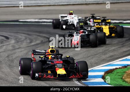 Max Verstappen (NLD) Red Bull Racing RB14 beim Start ins Rennen. Großer Preis von Deutschland, Sonntag, 22. Juli 2018. Hockenheim, Deutschland. Stockfoto